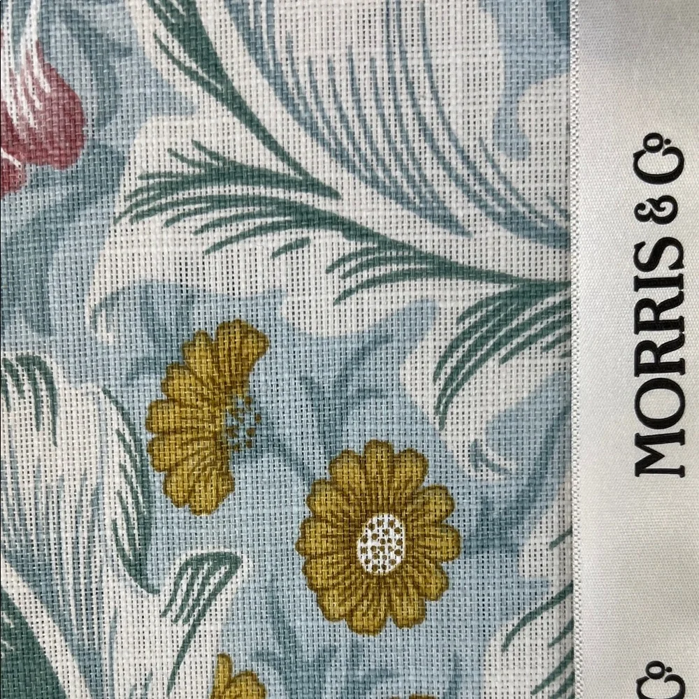 William MORRIS Co Tablecloth Leicester Blue Floral Spring Cotton 60 X 120 NEW